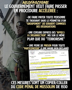 Loi «casseur-payeur» : les macronistes veulent imposer trois mesures copiées sur les fascistes